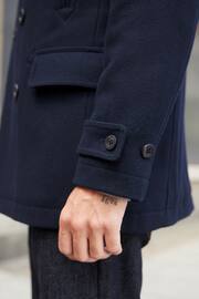 Navy Blue Wool Rich Double Breasted Peacoat - Image 7 of 12