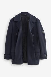 Navy Blue Wool Rich Double Breasted Peacoat - Image 9 of 12