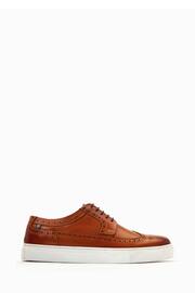 Base London Mickey Lace Up Brown Brogue Trainers - Image 1 of 6