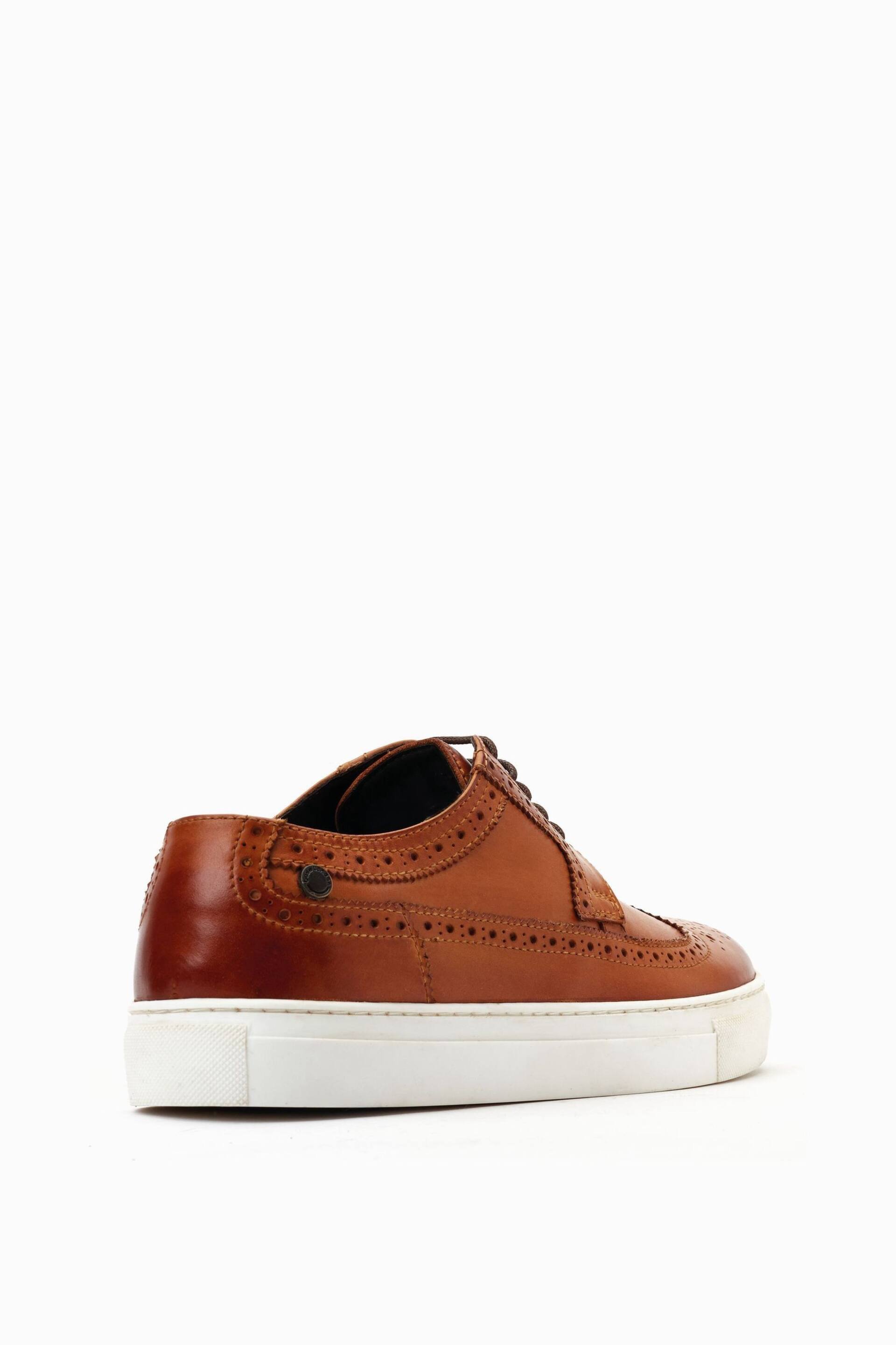 Base London Mickey Lace Up Brown Brogue Trainers - Image 3 of 6