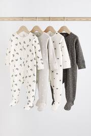 Monochrome 4 Pack Baby Printed Long Sleeve Sleepsuits (0-2yrs) - Image 1 of 13