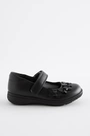 Matt Black Wide Fit (G) School Junior Butterfly Mary Jane Shoes - Image 2 of 6