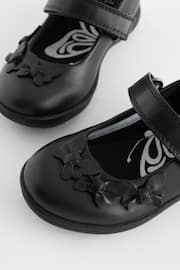 Matt Black Wide Fit (G) School Junior Butterfly Mary Jane Shoes - Image 4 of 6