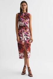 Reiss Berry Vega Floral Printed Bodycon Midi Dress - Image 6 of 6