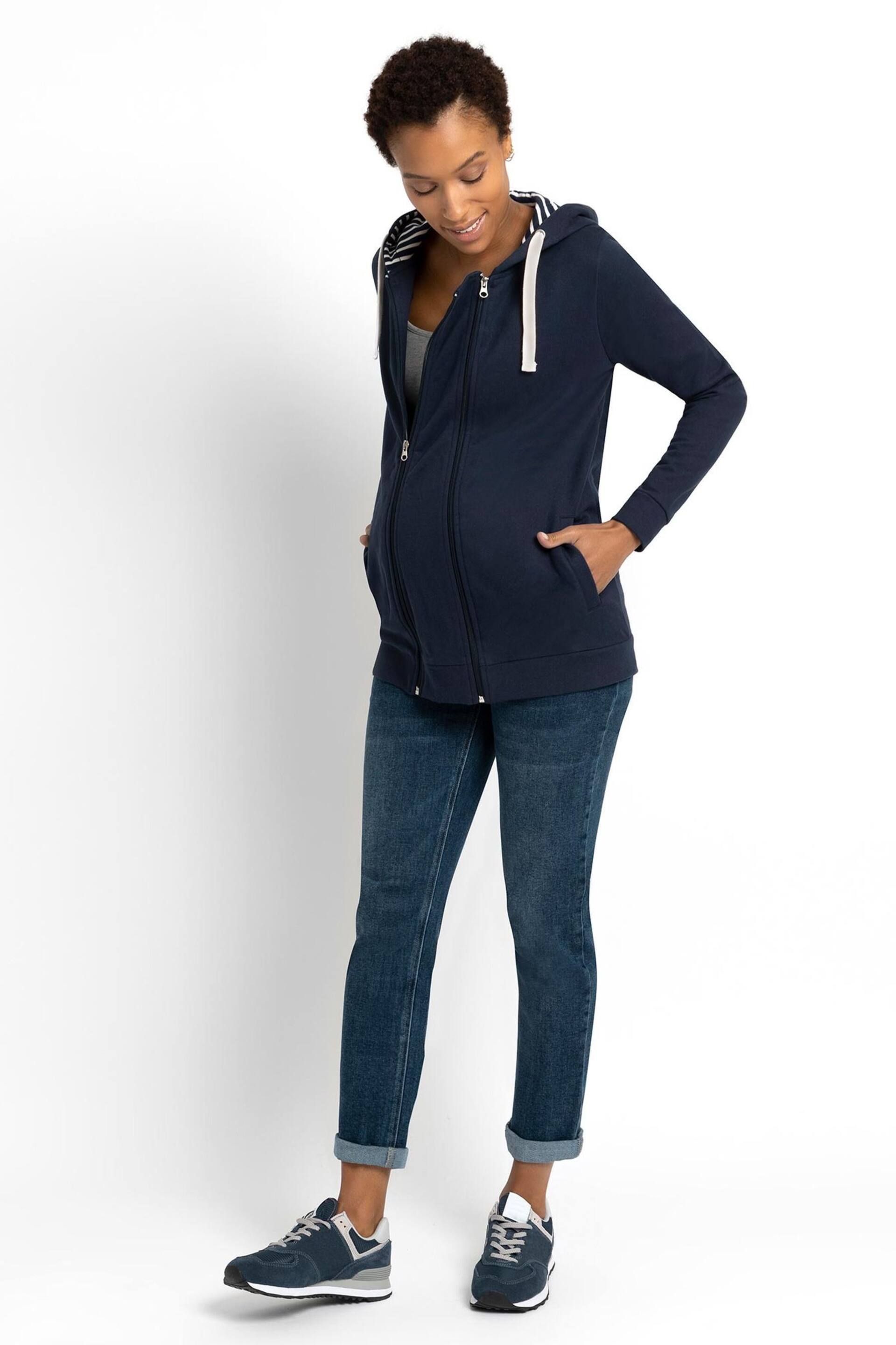 JoJo Maman Bébé Navy Blue 3-in-1 Hoodie with Baby Carrier Panel - Image 1 of 4