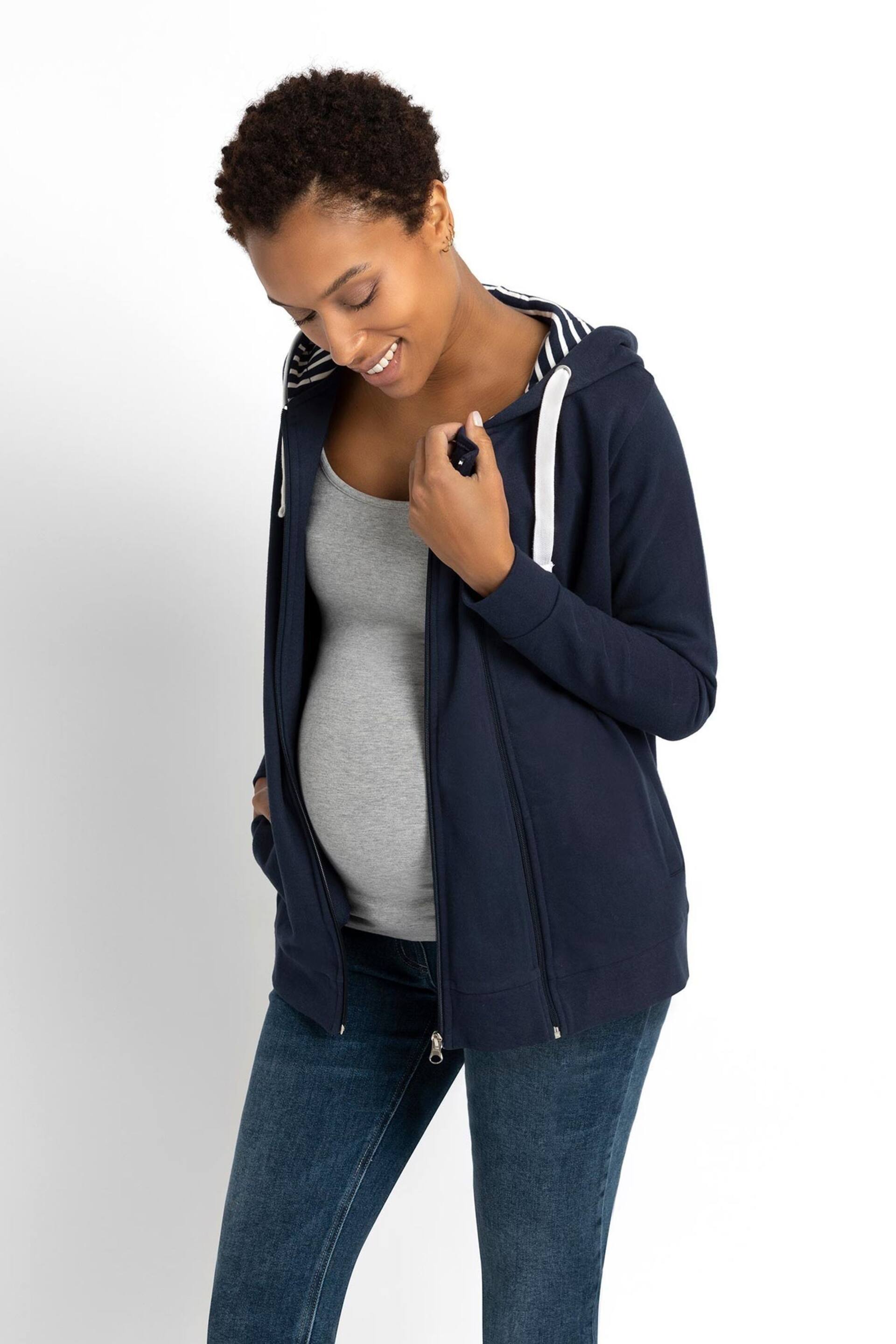 JoJo Maman Bébé Navy Blue 3-in-1 Hoodie with Baby Carrier Panel - Image 3 of 4