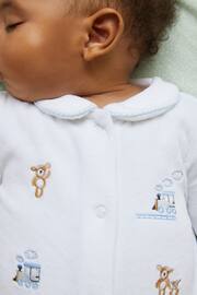 White Velour Embroidery Sleepsuit 1 Pack (0mths-3yrs) - Image 2 of 6