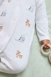 White Velour Embroidery Sleepsuit 1 Pack (0mths-3yrs) - Image 3 of 6
