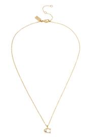 COACH Gold Tone Signature C Starter Necklace - Image 1 of 3