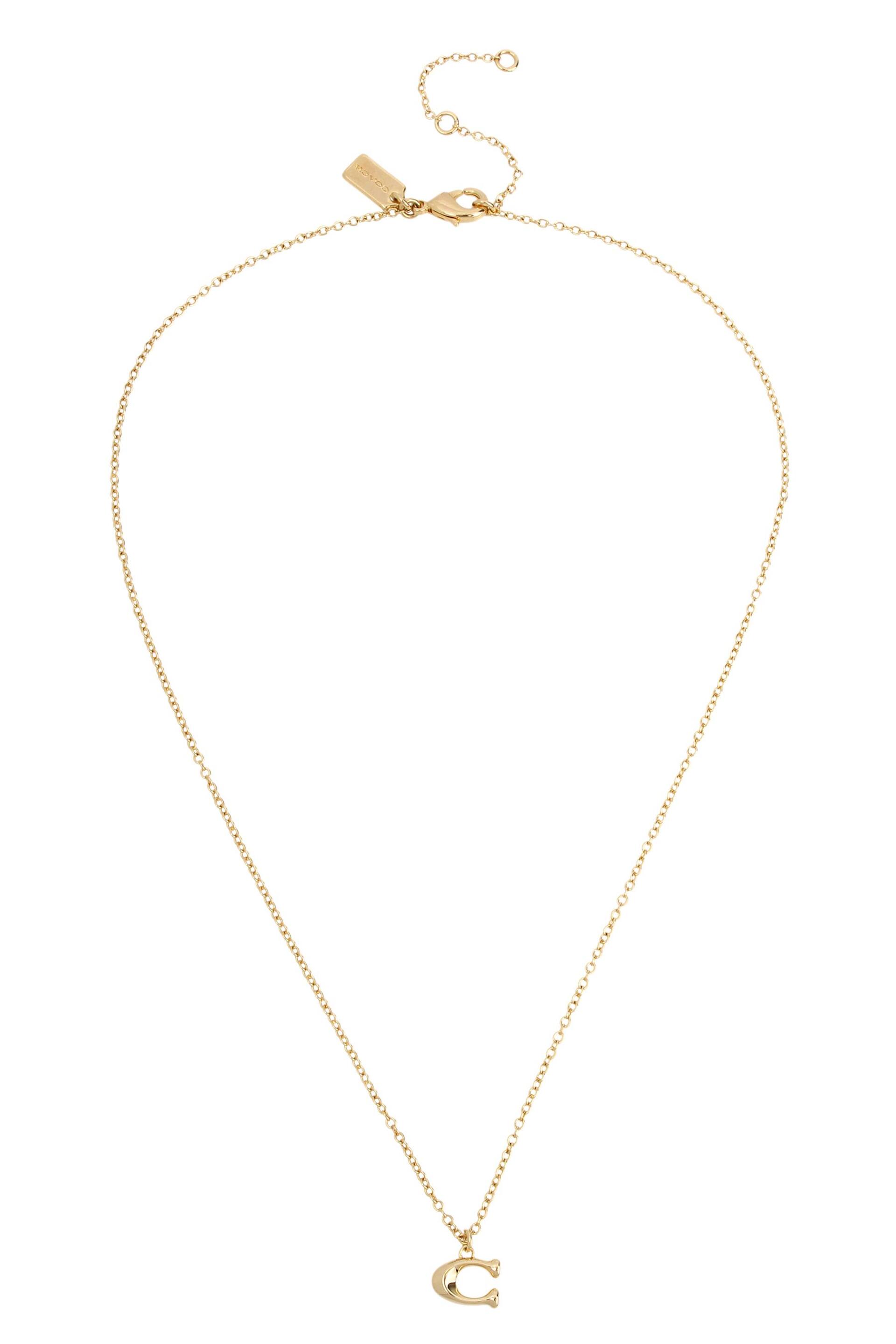 COACH Gold Tone Signature C Starter Necklace - Image 1 of 3