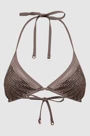 Reiss Mink Tyra Embellished Halter Bikini Top - Image 2 of 6