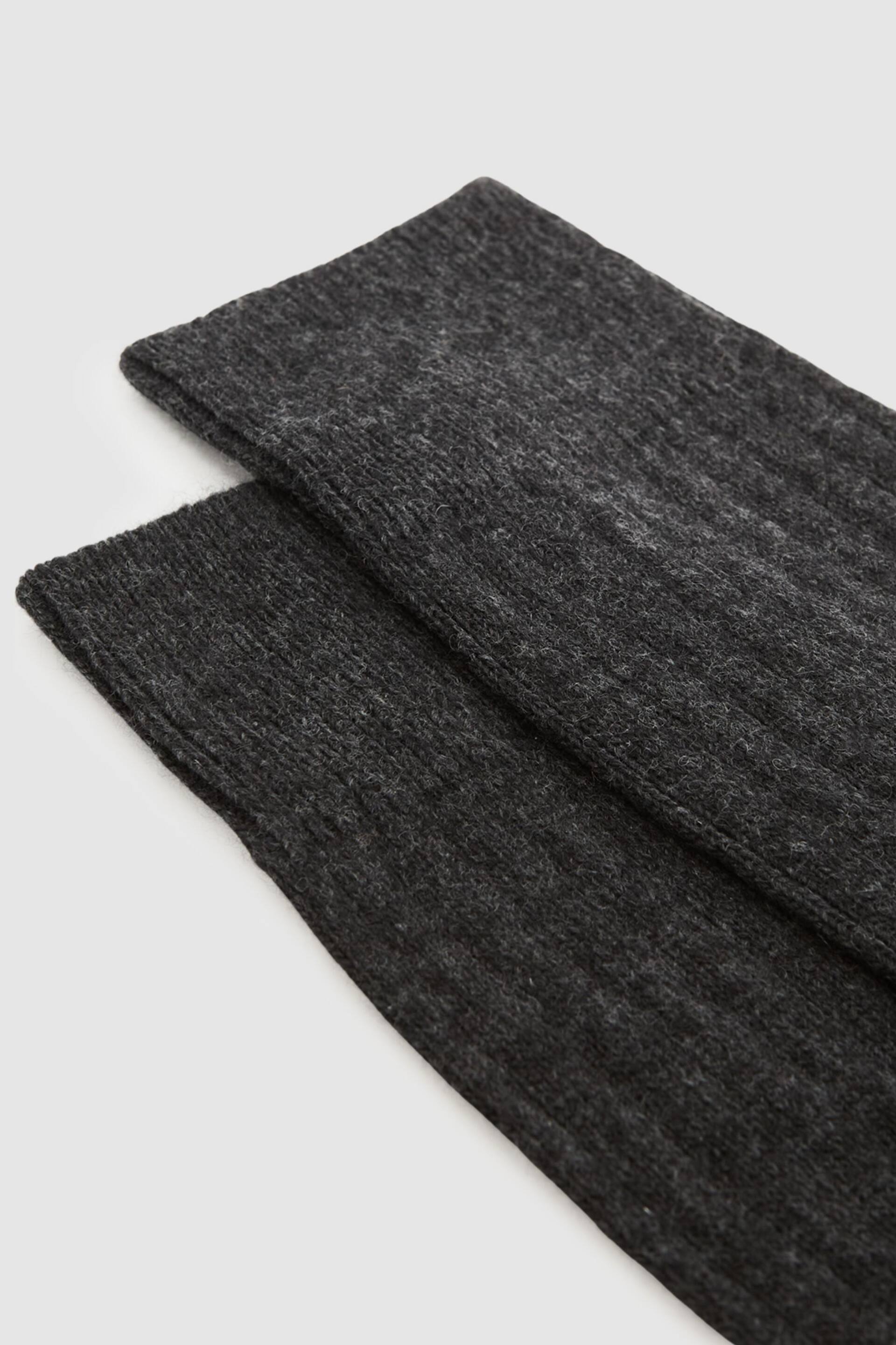 Reiss Charcoal Cirby Wool-Cashmere Blend Ribbed Socks - Image 2 of 3