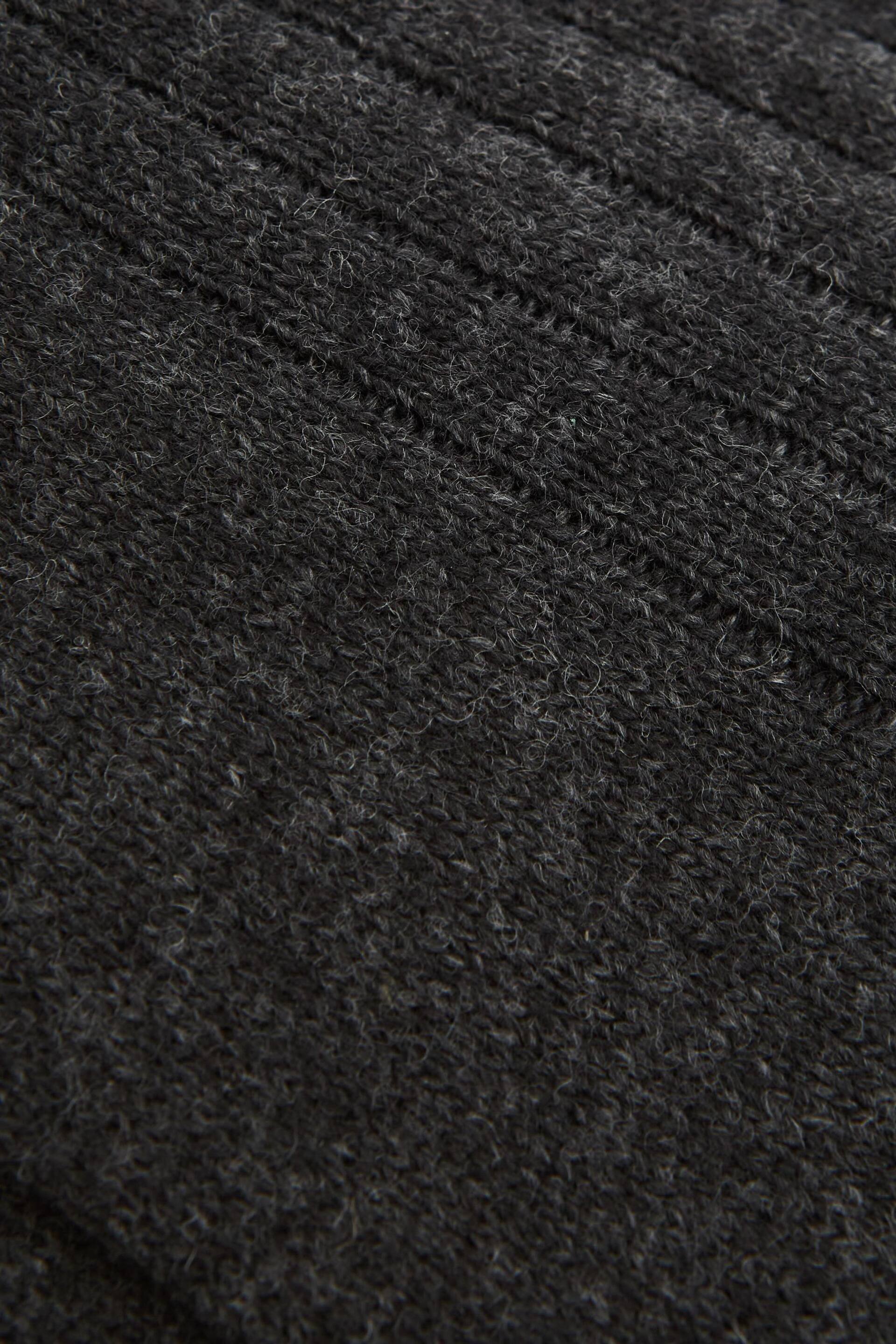 Reiss Charcoal Cirby Wool-Cashmere Blend Ribbed Socks - Image 3 of 3