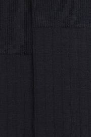 Reiss Navy Cirby Wool-Cashmere Blend Ribbed Socks - Image 3 of 3