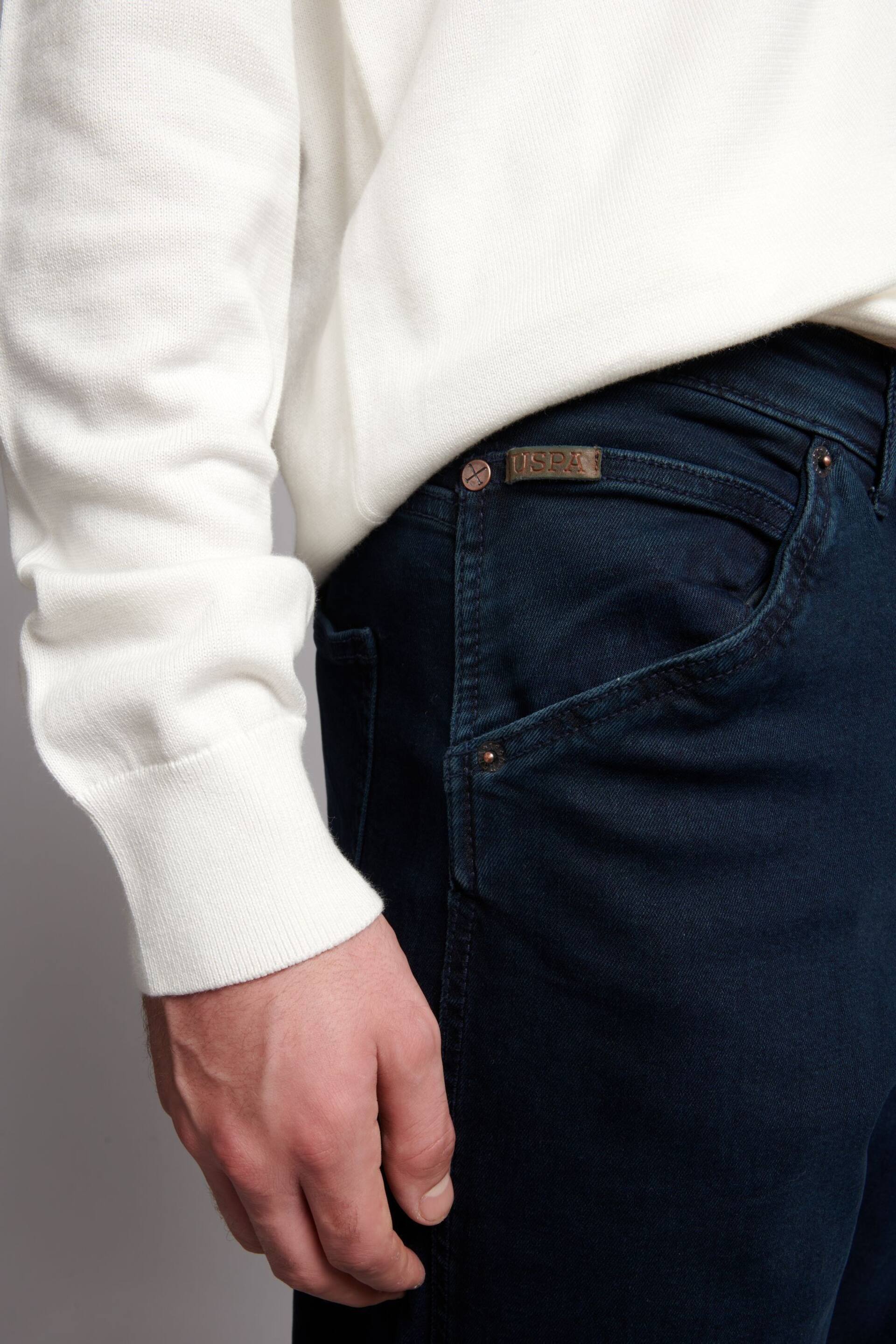 U.S. Polo Assn. Mens Blue Five Pocket Denim Loose Jeans - Image 3 of 4