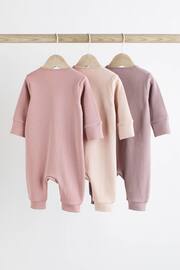 Pink Baby Two Way Zip Footless Sleepsuits 3 Pack (0mths-3yrs) - Image 2 of 8