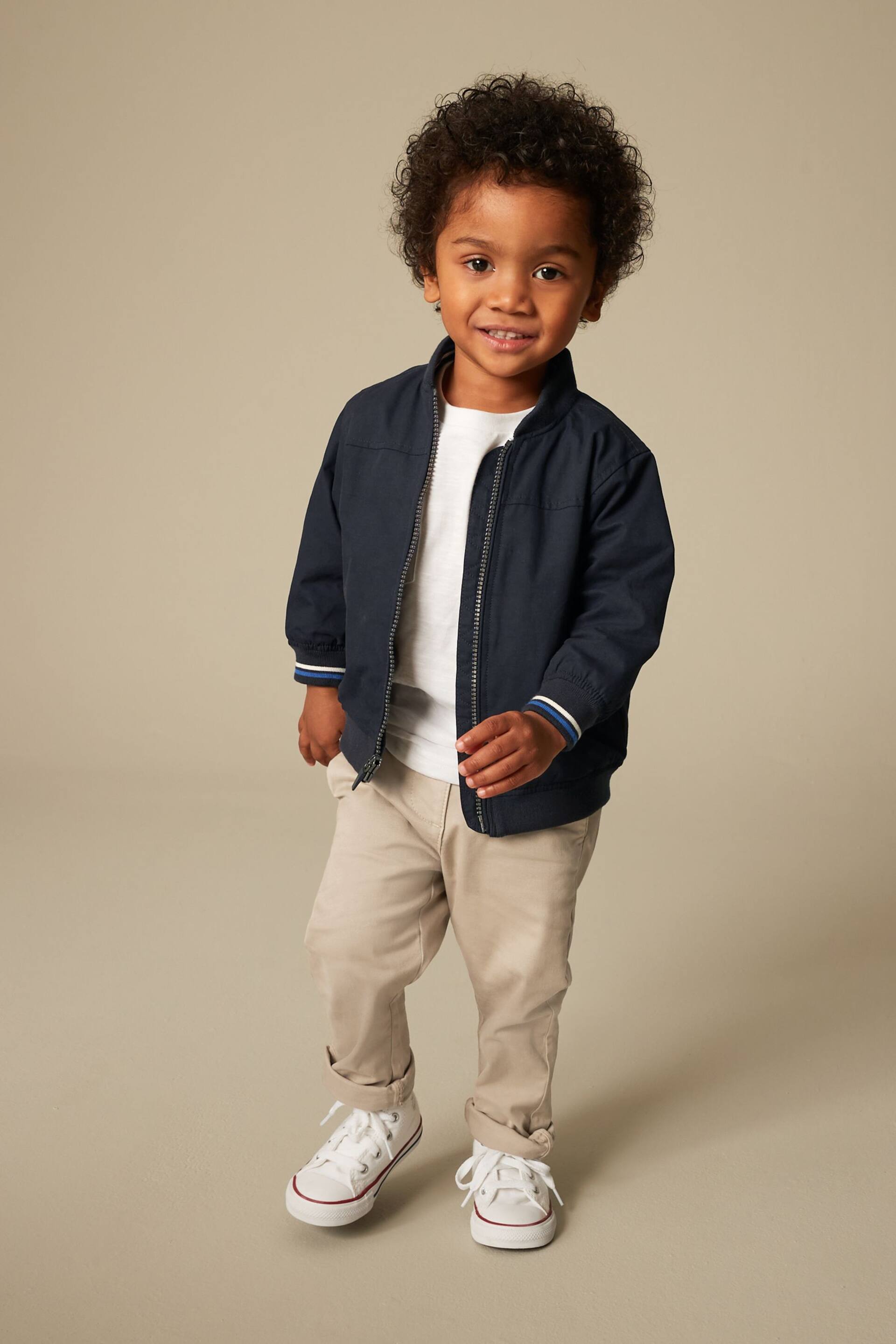 Navy Blue Smart Harrington Jacket (3mths-7yrs) - Image 2 of 7