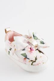 Baker by Ted Baker Baby Girls Floral Organza Bow White Trainer Padders - Image 1 of 6