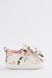 Baker by Ted Baker Baby Girls Floral Organza Bow White Trainer Padders - Image 2 of 6