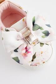 Baker by Ted Baker Baby Girls Floral Organza Bow White Trainer Padders - Image 3 of 6