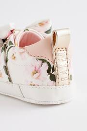 Baker by Ted Baker Baby Girls Floral Organza Bow White Trainer Padders - Image 5 of 6