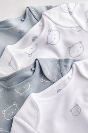Blue Bear Baby Long Sleeve Bodysuits 4 Pack - Image 4 of 7
