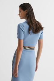 Reiss Blue Brooke Cropped Polo Shirt Co-Ord - Image 5 of 5