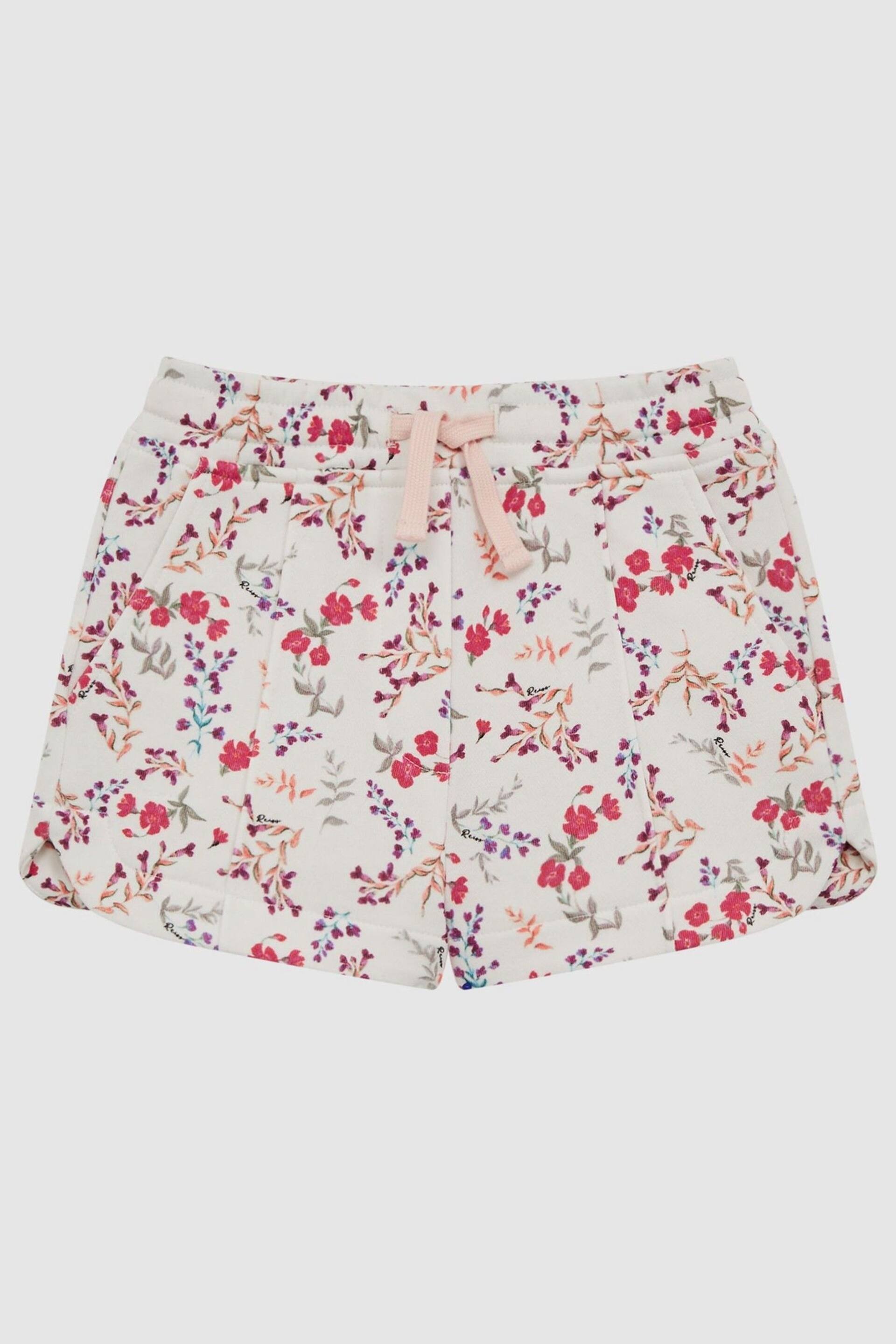 Reiss Pink Print Harper Senior Relaxed Floral Printed Shorts - Image 2 of 6