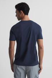 Reiss Airforce Blue Dayton Cotton V-Neck T-Shirt - Image 5 of 5