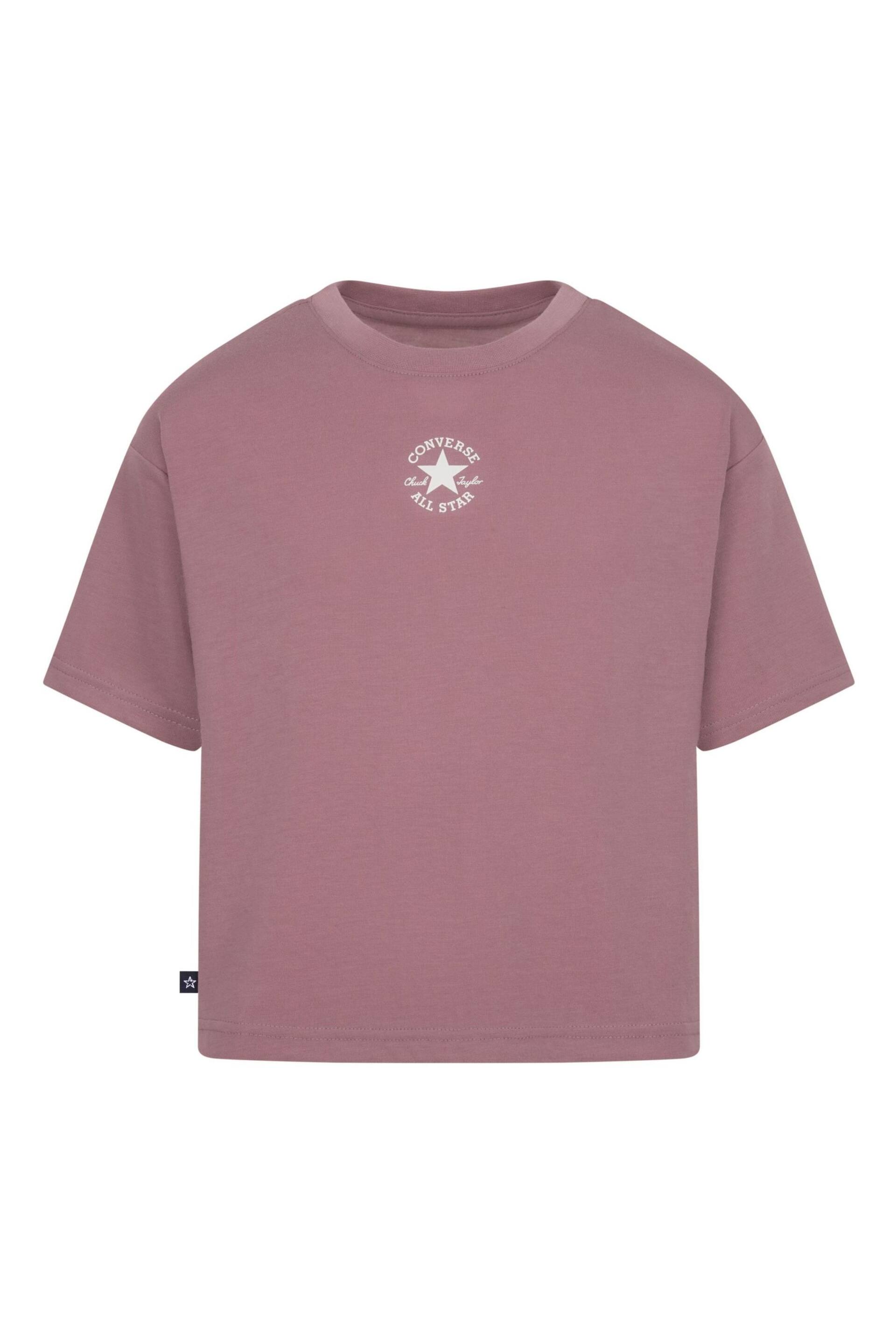 Converse Pink Oversized Chuck Patch Boxy T-Shirt - Image 1 of 4