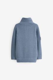 Blue Utility Zip Neck Jumper (3-16yrs) - Image 2 of 3