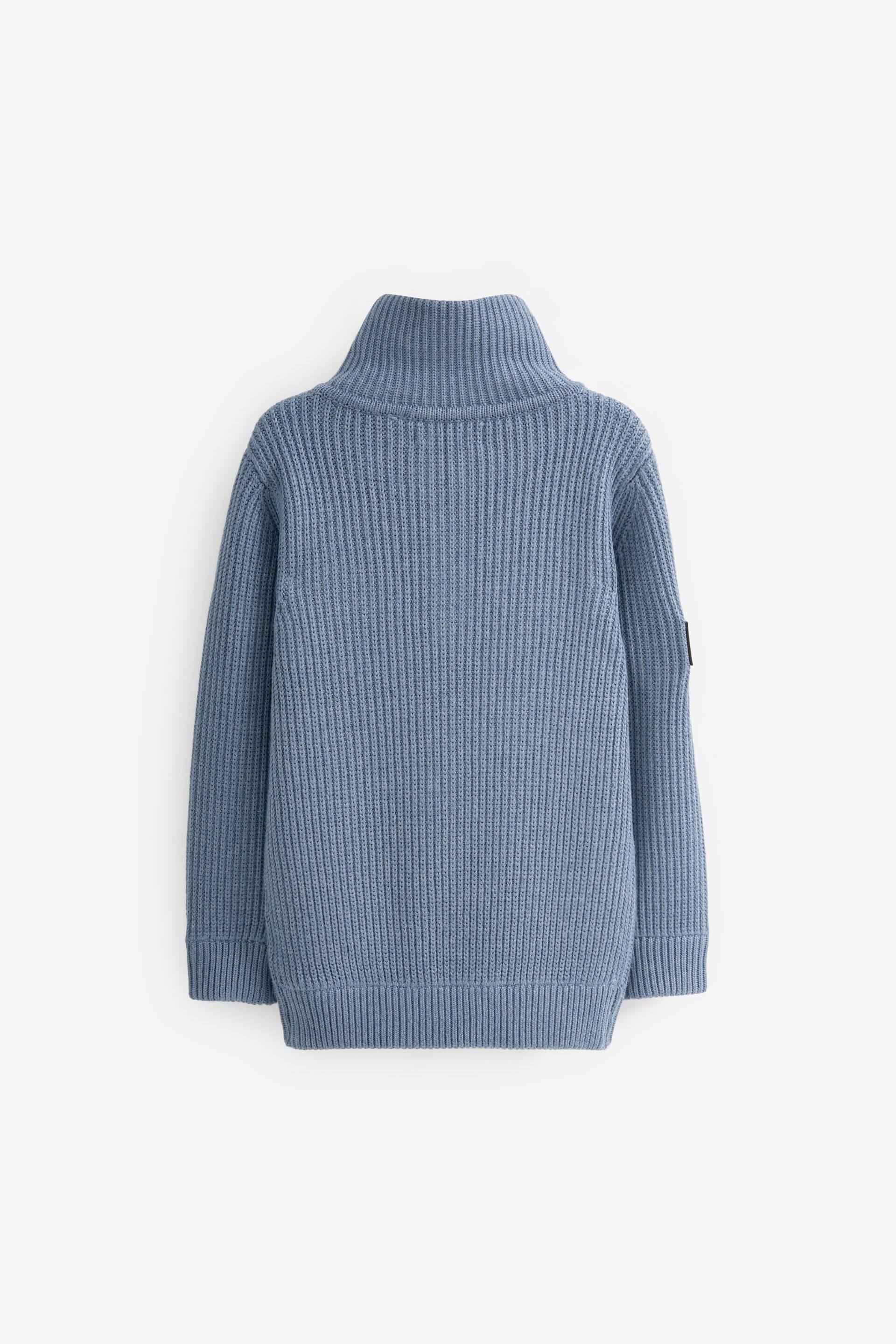 Blue Utility Zip Neck Jumper (3-16yrs) - Image 2 of 3