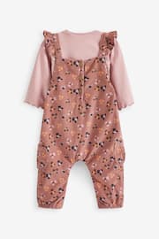 Pink Leopard Print Baby 2pc Baby Dungaree & Bodysuit Set (0mths-2yrs) - Image 2 of 5