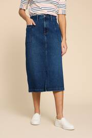 White Stuff Blue Penny Denim Midi Skirt - Image 3 of 7