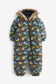Grey Digger Snowsuit With Faux Fur Hood Trim (3mths-7yrs) - Image 5 of 9