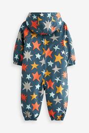 Navy Blue Star Waterproof Warm Padded Fleece Lined Puddlesuit (3mths-7yrs) - Image 7 of 9