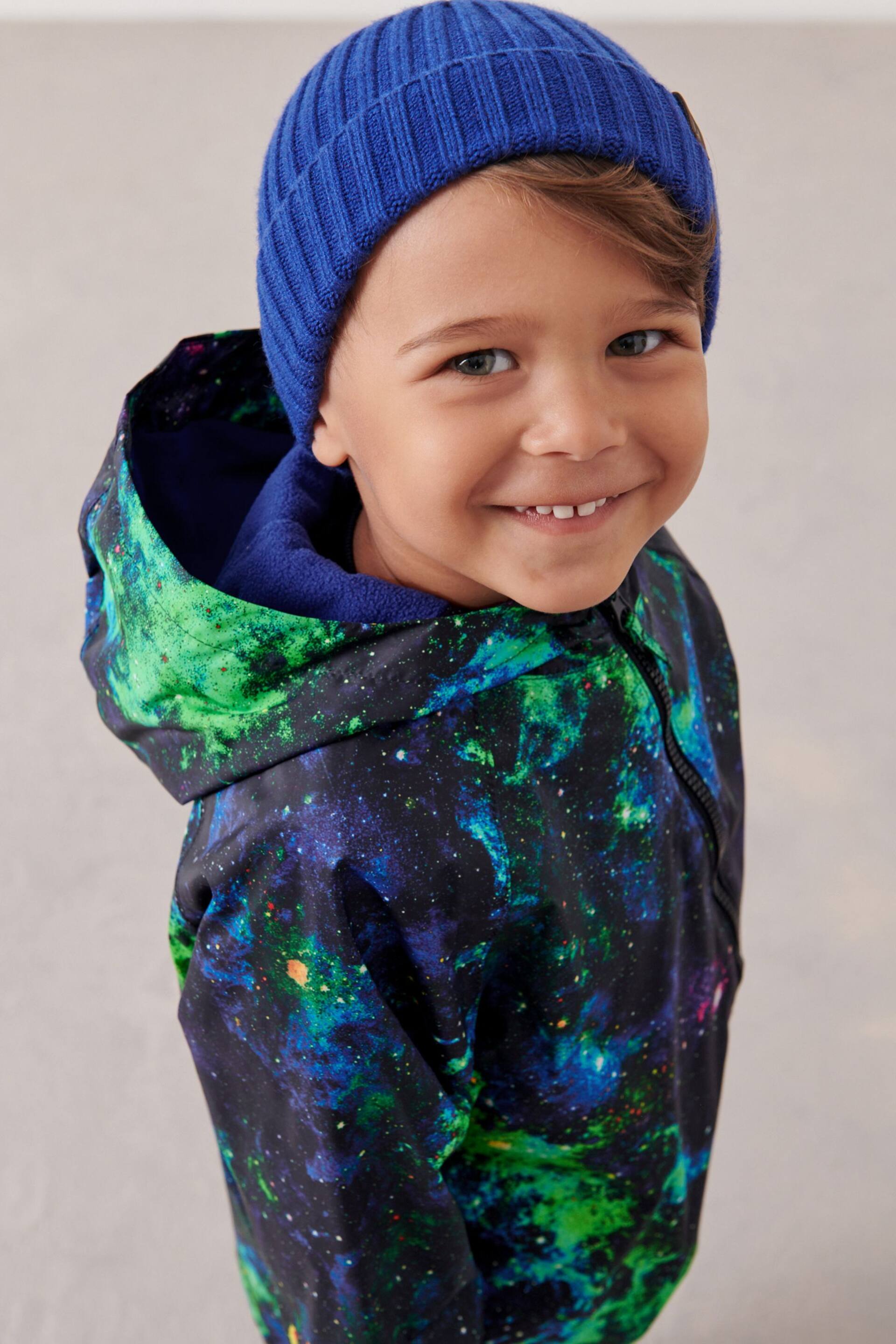 Galaxy Print Waterproof Fleece Lined Puddlesuit (3mths-7yrs) - Image 3 of 7