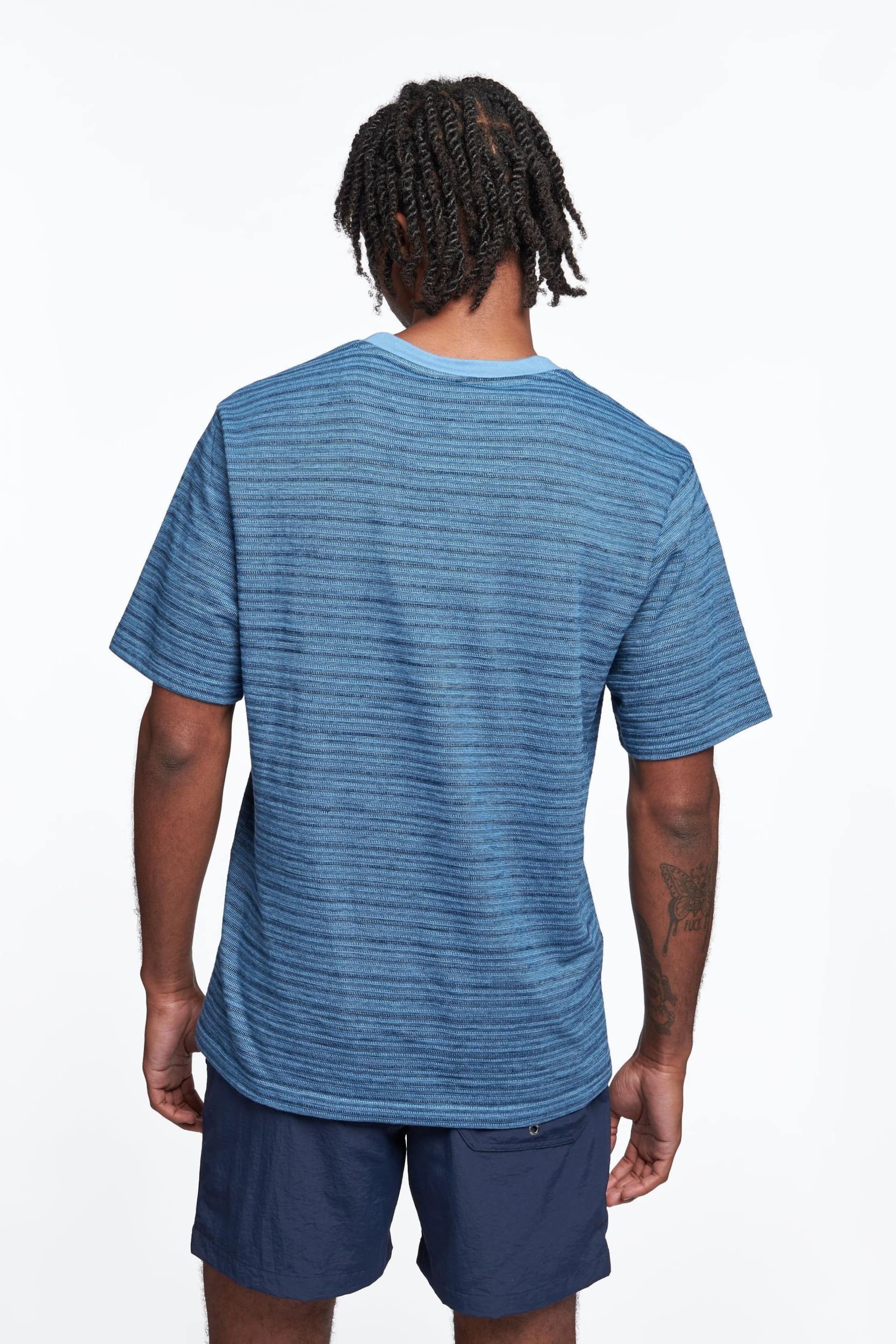 Penfield Blue Textured Striped T-Shirt - Image 2 of 5