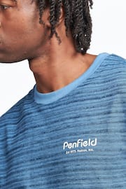 Penfield Blue Textured Striped T-Shirt - Image 3 of 5