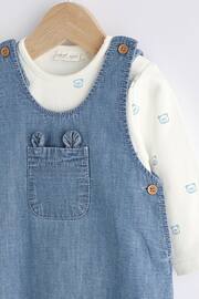 Denim Blue Baby Dungaree and Bodysuit Set (0mths-2yrs) - Image 4 of 9