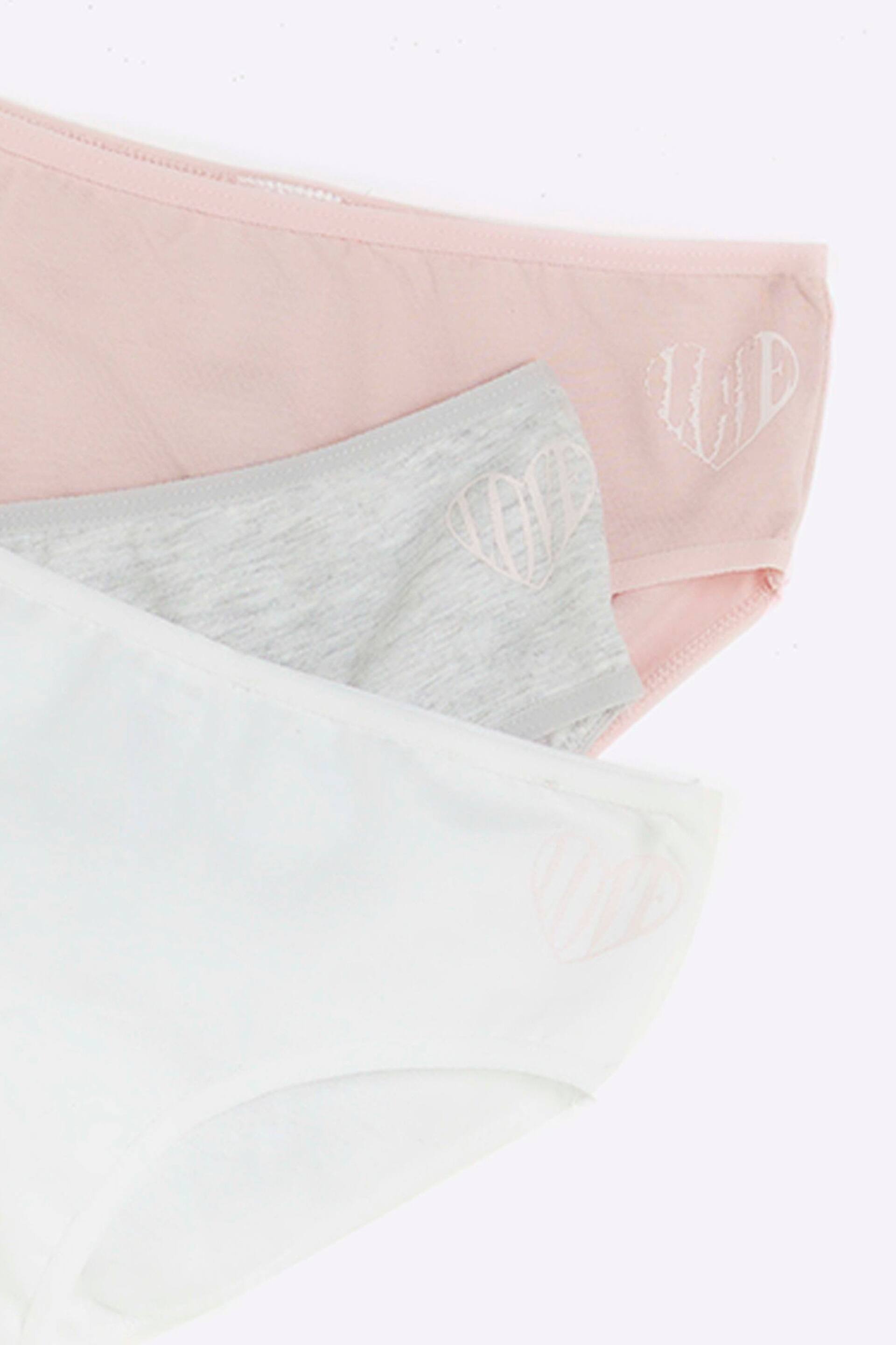 River Island Pink Girls Underwear Vests And Briefs 4 Piece Set - Image 4 of 4