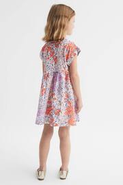 Reiss Pink Print Dahlia Junior Floral Print Jersey Dress - Image 5 of 6