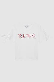 Reiss Pink Print Tally Senior Printed Cotton T-Shirt - Image 2 of 6