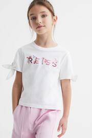 Reiss Pink Print Tally Senior Printed Cotton T-Shirt - Image 3 of 6