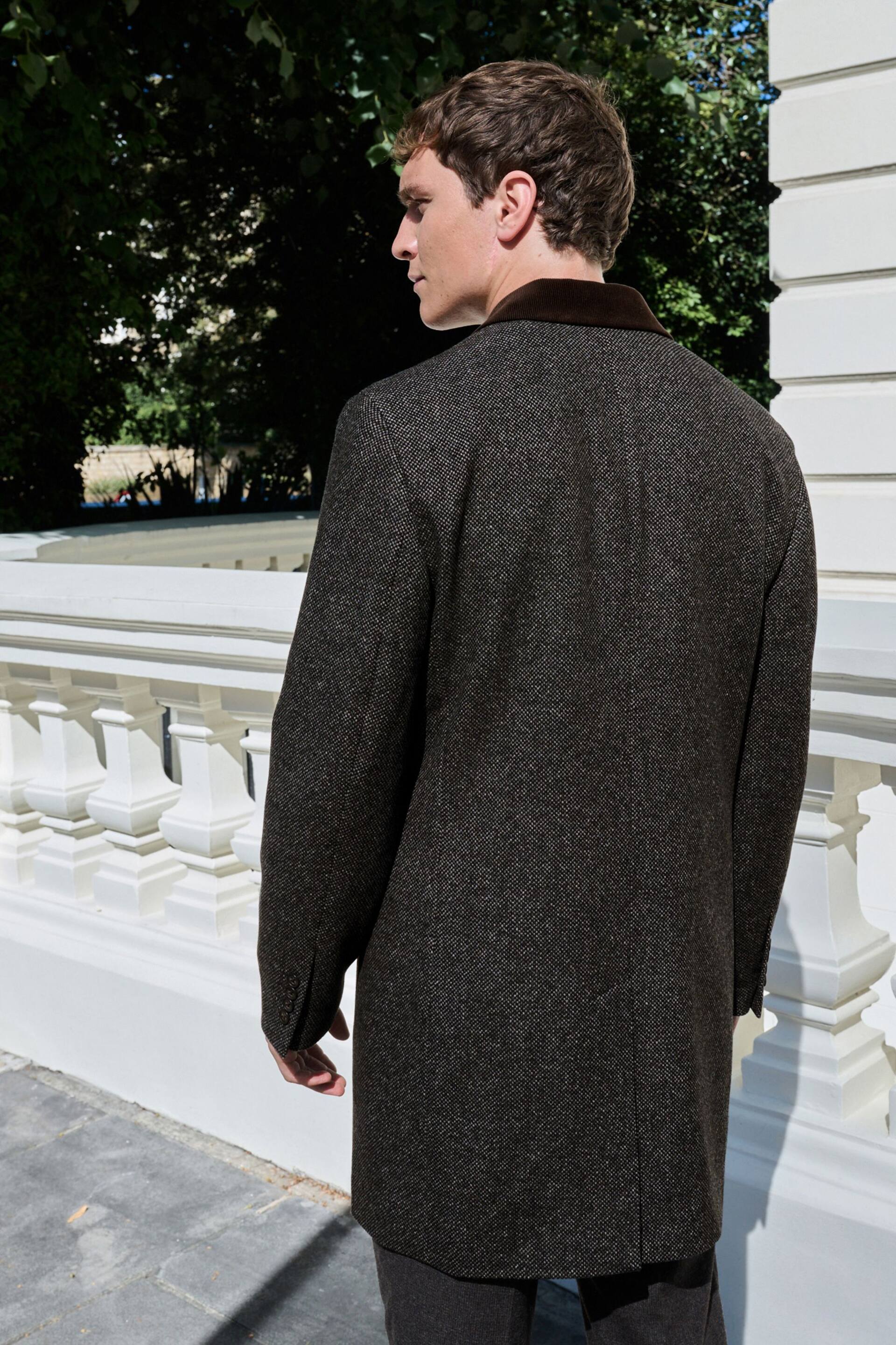 Grey Wool Blend Textured Epsom Overcoat - Image 2 of 11