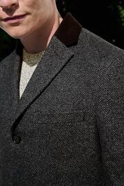 Grey Wool Blend Textured Epsom Overcoat - Image 5 of 11