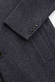 Navy Blue Signature Wool Rich Textured Epsom Overcoat - Image 10 of 12