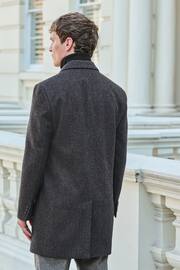 Navy Blue Signature Wool Rich Textured Epsom Overcoat - Image 3 of 12