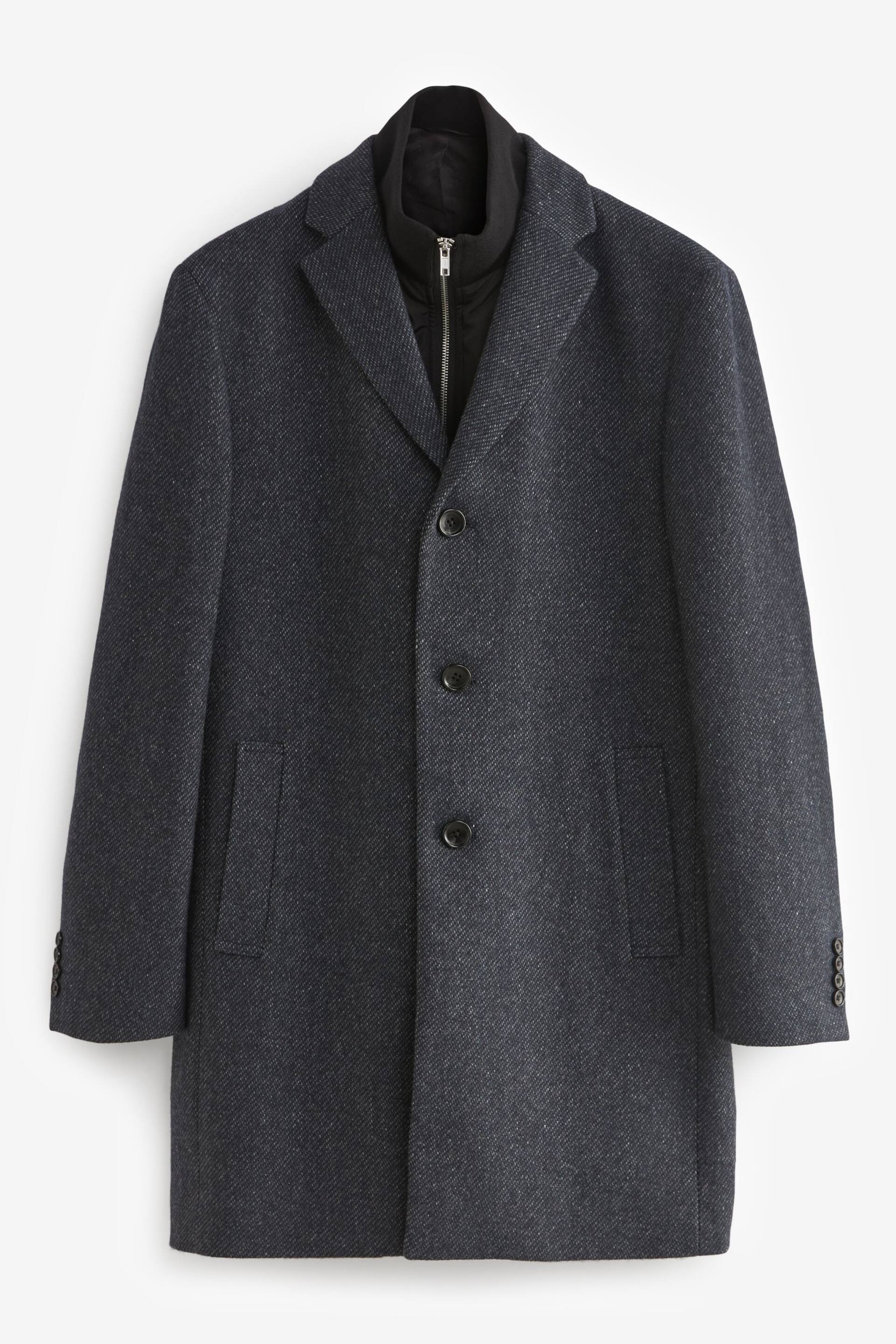 Navy Blue Signature Wool Rich Textured Epsom Overcoat - Image 7 of 12