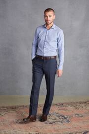 Light Blue Small Check Regular Fit Single Cuff Signature Shirt - Image 2 of 7